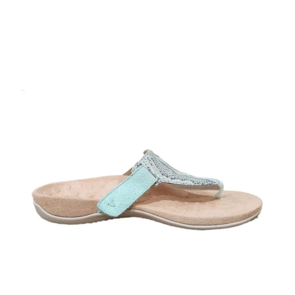 Vionic Wanda Suede Adjustable Sandal, Teal Blue, Women's 9 - Picture 2 of 7